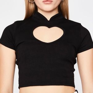 NWOT Heart Cut-Out Top